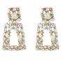 Transparent Rhinestone Stylish Trapezoid Geometric Trendy Bling Dangle Earrings