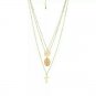 Gold MultiLayered Coin Cross Necklace Pendant Statement Chain Jewelry Trendy