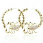 Gold Scorpion Shaped Fun Fashion Trend Modern Style Big Scorpio Hoop Earrings