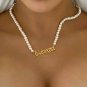 Gold BABYGIRL Pendant Style Statement Chain Word Pearl Necklace Fashion Jewelry