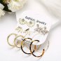 Mixed Styles Gold Tortoise Shell Fashion Trendy Modern Rhinestone Hoop Earrings