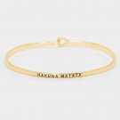 Gold Black HAKUNA MATATA Hook Style Fashion Bracelet Metal Jewelry Lion King