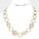 Gold Antique Coin Medallion Pendants Necklace Chain Charm Link Fashion Jewelry