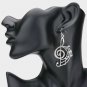 Silver Music Note Treble Clef Dangle Earrings Cute Style Fashion Jewelry Trendy