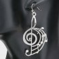 Silver Music Note Treble Clef Dangle Earrings Cute Style Fashion Jewelry Trendy
