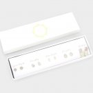 Gold Crystal Stud Earrings 5 Pairs Bar Mixed Design Style Set Bling Cute Womens