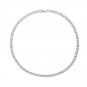 Silver Crystal Tennis Necklace 18" Chain Statement Rhinestone Sexy Bling Fashion