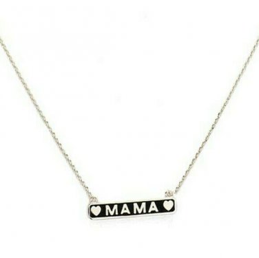Black Gold MAMA Pendant Bar Style Statement Chain Word Necklace Fashion Jewelry