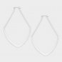 Silver 3.3" 14K Filled Metal Simple Casual Chic Irregular Oval Hoop Earrings