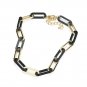 Black Gold Chunky Link Necklace Chain Oval Fashion Jewelry Set Simple Everyday