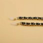 Black Leather Gold Chain Link Fashion Statement Accessory Trend Sunglasses Chain