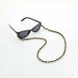 Black Leather Gold Chain Link Fashion Statement Accessory Trend Sunglasses Chain