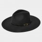Black Leopard Print Pattern Inside Brim Belt Fedora Hat Trendy Panama Accessory