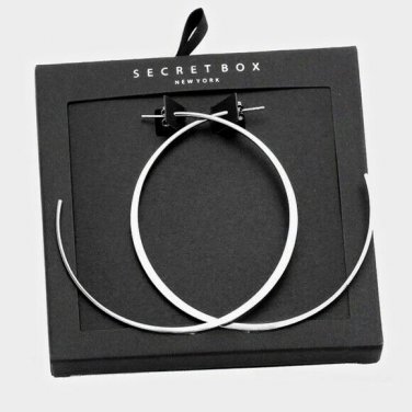 Large Sterling Silver Dipped Round  Stylish Trendy Half Casual Big Hoop Earrings