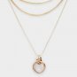 Layered Gold Necklace Tied Love Knot Pendant Statement Chain Fashion Jewelry