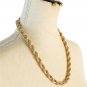 Gold Twisted Rope 19 In Chunky Link Necklace Chain Metal Fashion Jewelry Stylish