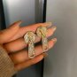 Gold Geometric Chic Crystal Dangle Zipper Earrings