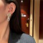Gold Geometric Chic Crystal Dangle Zipper Earrings