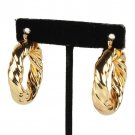 Simple Gold Hoop Earrings 2" Thick Twisted Design Metal Fashion Jewelry Trendy