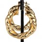 Simple Gold Hoop Earrings 2" Thick Twisted Design Metal Fashion Jewelry Trendy