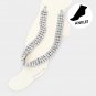 Silver Rhinestone Crystal 3 Row Bling Formal Tennis Chain Anklet Sparkly Metal