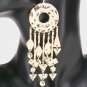 Gold Hammered Metal Dangle Earrings Long Chandelier DreamCatcher Style Jewelry