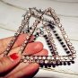 Gold Rhinestone Crystal Triangle Hoop Earrings