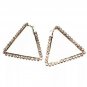 Gold Rhinestone Crystal Triangle Hoop Earrings