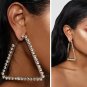 Gold Rhinestone Crystal Triangle Hoop Earrings