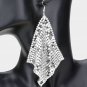 Silver Mesh Chain Dangle Earrings Drop Metal Cute Beautiful Statement Accessory