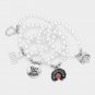 White Pearls Silver Charms Crystal BLACK GIRL MAGIC Beaded Stretch Bracelet