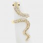 Gold Wrapped Snake Ring Rhinestone Crystal Wiggle Coiled Style Finger Jewelry