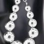 Silver Beaded Metal Ball 3.25 Inch Oversized Cute TearDrop Large Hoop Earrings