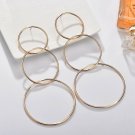 Long Simple Gold Round Hoop Earrings Large Circle Design Fashion Jewelry Trend