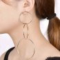 Long Simple Gold Round Hoop Earrings Large Circle Design Fashion Jewelry Trend