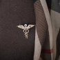 Gold Crystal Brooch Pin Nurse Doctor Medical Hospital Badge Wing Clip
