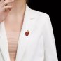 Gold Red Heart Crystal Brooch Pin Registered Nurse Doctor Anatomy Cardiologist