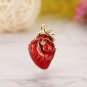 Gold Red Heart Crystal Brooch Pin Registered Nurse Doctor Anatomy Cardiologist