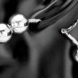 Large Silver Ball Metal Hoop Earrings 3.5" Beaded Jewelry Big Oversized Round