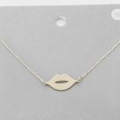 Gold Kiss Lip Charm Pendant Necklace Chain Mouth Kiss Lips