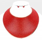 Siam Red Rhinestone Wide Armor Collar Necklace Chain Statement Fashion Jewelry