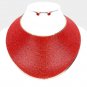 Siam Red Rhinestone Wide Armor Collar Necklace Chain Statement Fashion Jewelry