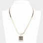 Black Gold MAMA Rectangle Pendant Necklace Jewelry Metal Statement Message Chain