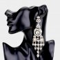Gold Dangle Earrings Rhinestone Pave Crystal Chandelier Statement Jewelry