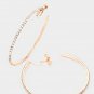 Rhinestone Rose Gold Clip On Hoop Earrings 2.5 Fashion Statement Accessories