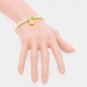 Gold Stainless Steel Metal Lock FOREVER LOVE Crystal Bangle Evening Bracelet
