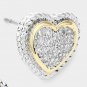 Silver Two Tone Heart Cubic Zirconia Stud Earrings Gold Fashion Accessories