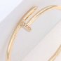 Gold Nail Screw Shaped 3 Inch Hoop Earrings Rhinestone Fashion Statement Jewelry