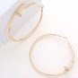 Gold Nail Screw Shaped 3 Inch Hoop Earrings Rhinestone Fashion Statement Jewelry