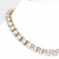 Gold Crystal Tennis Necklace Chain 18" Sexy Bling Cute Fashion Statement Jewelry